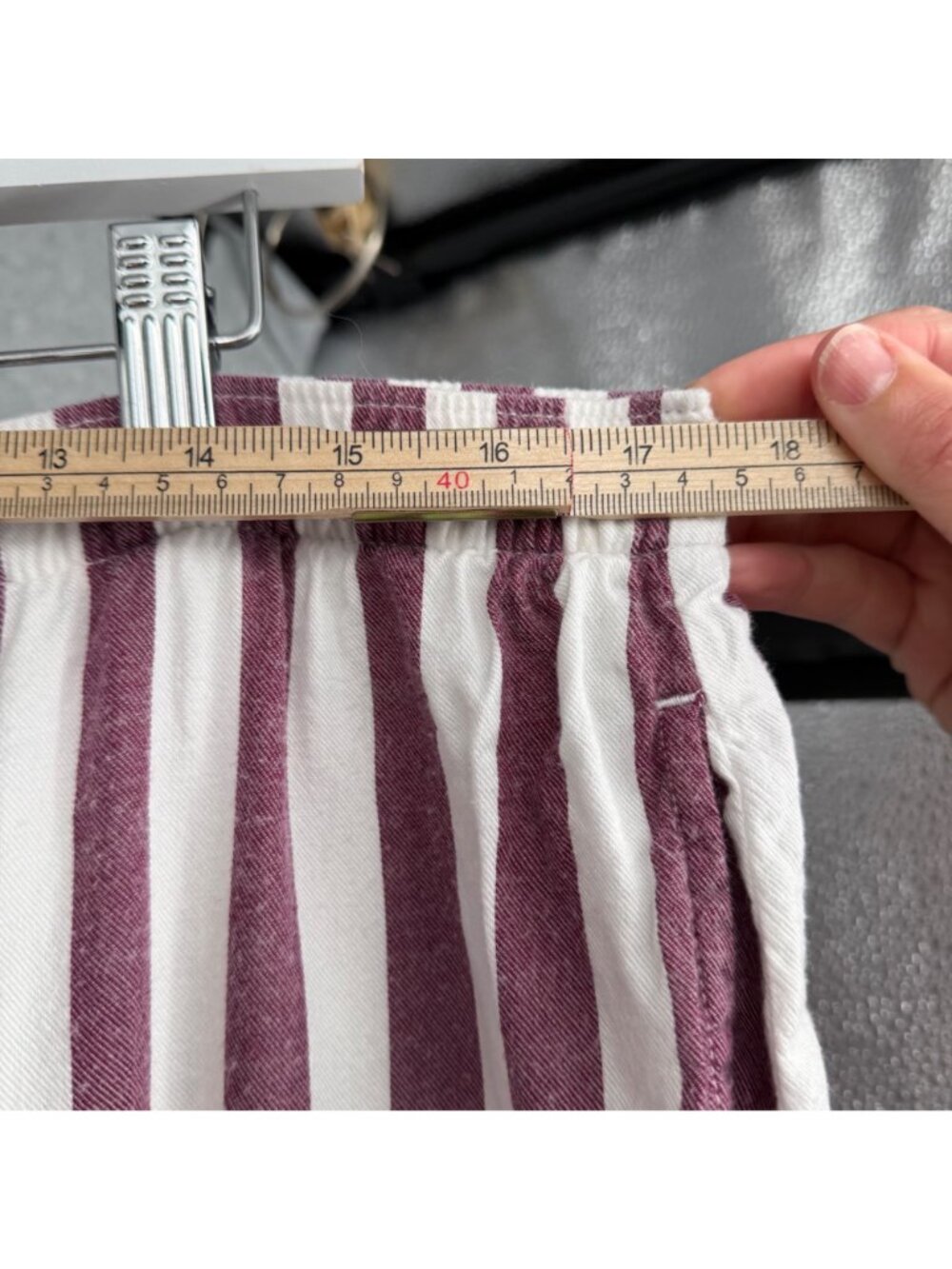 Victorias Secret Striped Pajama Shirt and Pant Set Size XL Purple White Soft - Picture 11 of 16